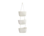 Hanging Basket Comfortable Handle Space-saving Lightweight Eco-friendly Decorative Hanging Storage Basket for Living Room -White