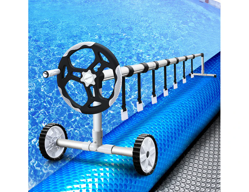 Aquabuddy Pool Cover 500 Micron 10.5x4.2m Swimming Pool Solar Blanket 5.5m Roller