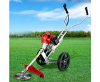 Giantz 62cc Petrol Brush Cutter Whipper Saw Trimmer 2 Stroke 3-in-1 Wheel