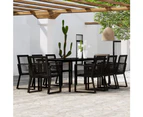 vidaXL 9 Piece Garden Dining Set Black