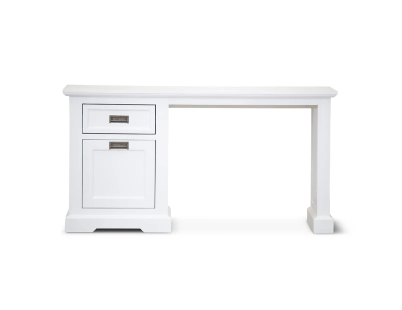 Laelia Study Computer Desk 150cm Office Executive Table Solid Acacia Wood -White
