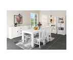 Laelia 9pc Dining Set 220cm Table 8 Chair Acacia Wood Coastal Furniture - White