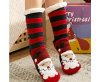 Fashion Christmas Warm Fleece Sleep Floor Slipper Ladies Winter Socks - Hat Old Man