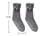 Womens Fur Lined Socks Winter Warm Fluffy Slipper Bed Socks - Dark Gray