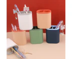 Fashion Modern Two-Color Pen Holder Office Makeup Desktop Multi-Function Storage Simple Pencil caseorange powder