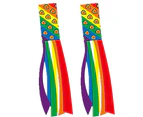 2 Pack Colorful Rainbow Hanging Decorative Patriotic Socks Outdoor Hanging13x100cm Rainbow Hair Dryer Oblique Stripe Love