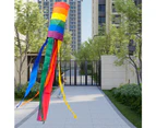 2 Pack Colorful Rainbow Hanging Decorative Patriotic Socks Outdoor Hanging - 5*35inches