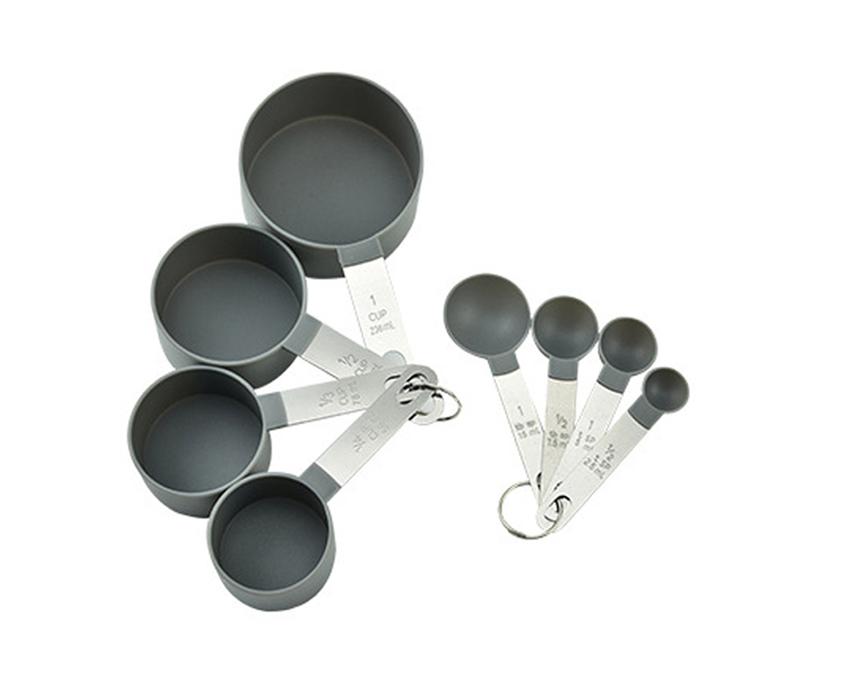5 Nesting Cups and 8 Stackable Spoons Stainless Steel Measuring Cups and Spoons Set of 13 Pieces steel 