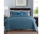 Queen King Super King Size Bed Embossed Coverlet Bedspread Set Comforter Quilt Blue