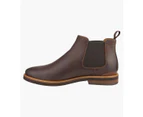 Florsheim Highland Chelsea Men's Plain Toe Gore Boot Shoes - BROWN