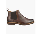 Florsheim Highland Chelsea Men's Plain Toe Gore Boot Shoes - WALNUT