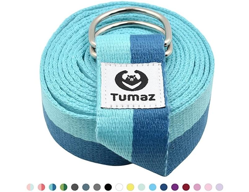 Home Workout Daily Stretching with Extra Safe Adjustable D-Ring Buckle Durable and Comfy Delicate Texture Tumaz Yoga Strap / Yoga Belt 