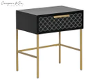 Cooper & Co. 50cm Carina Bedside Table - Black/Gold