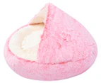 Charlie's Medium Snookie Faux Fur Cave Pet Bed - Ombrey Pink