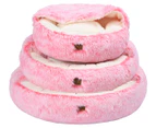 Charlie's Medium Snookie Faux Fur Cave Pet Bed - Ombrey Pink