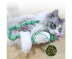 Qttie Pet Cat Toy Catnip Snake Plush Toys Cats Chewing Interactive Toy - Green