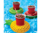 Inflatable Fruit Drink Cup Holder Float For Party - Pineapple, 5PCS
