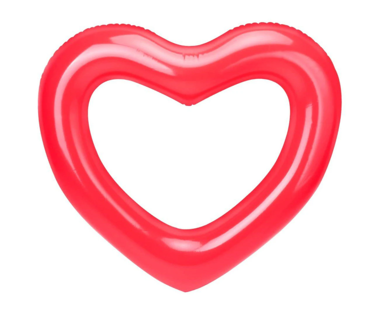 2 Sizes Inflatable Pool Float Swim Ring Heart Shape Red