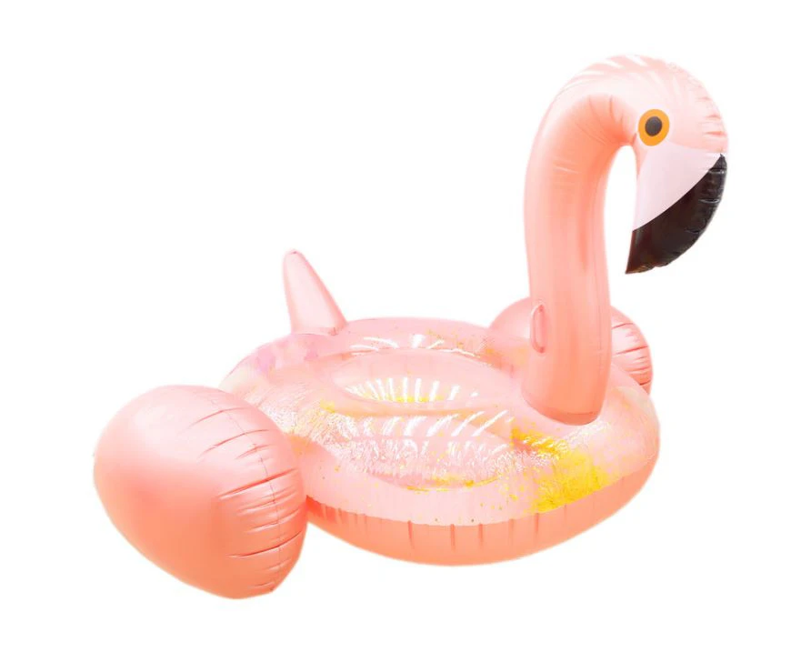 Glitter Giant Inflatable Rose Gold Flamingo Pool Float Raft 192*180*115cm