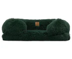 Charlie's Shaggy Memory Foam Sofa Pet Bed - Eden Green