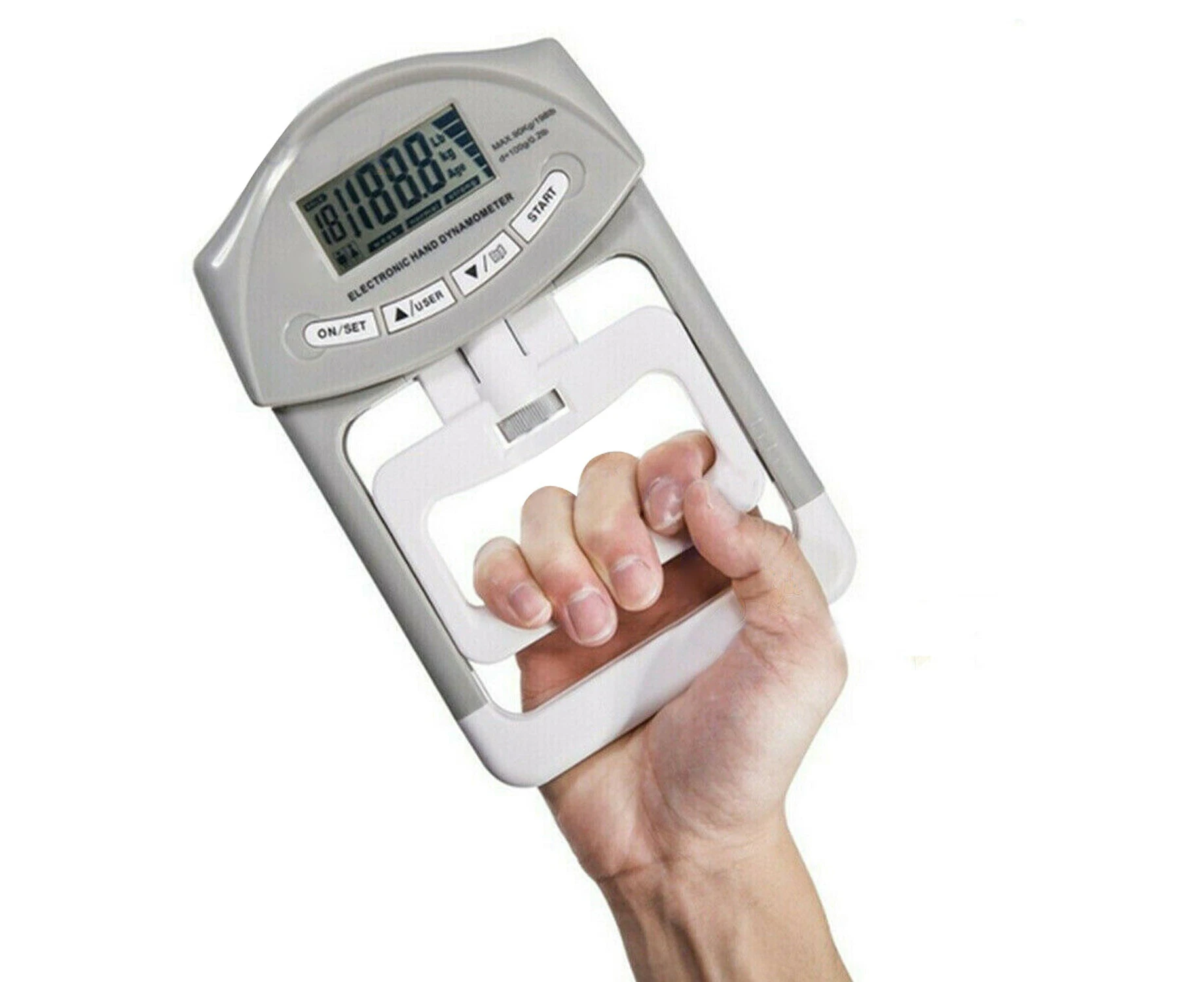 Digital Dynamometer Hand Grip Electronic Power Measure Strength Muscle Tester - Grey