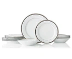 Noritake 12-Piece Toorak Noir Dinner Set - White/Platinum/Black