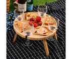 West Avenue Round Folding Picnic Organiser Table - Natural