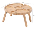 West Avenue Round Folding Picnic Organiser Table - Natural