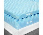 Cool Gel Memory Foam Mattress Topper Matress Support Bedding 5/8cm 7-Zone