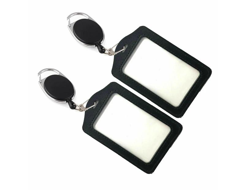2 Sets Retractable Lanyard ID Badge Opal Card Holder Business Security Pass