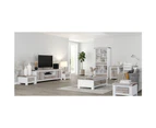 Plumeria ETU Entertainment TV Unit 210cm 2 Door Solid Acacia Timber -White Brush