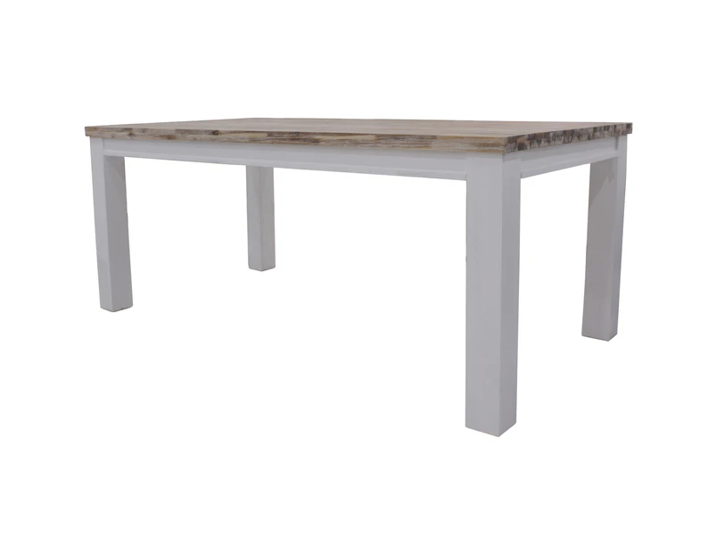 Plumeria Dining Table 225cm Solid Acacia Wood Home Dinner Furniture -White Brush