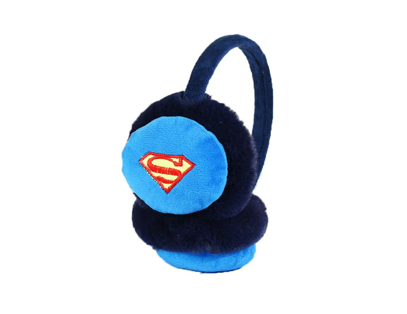 Toddler Kids Boys Girls Superhero Batman Earmuffs Soft Winter Thermal Earmuffs - Blue-Superman