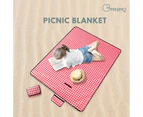 GOMINIMO Waterproof Outdoor Picnic Blanket Camping Mat Soft Oxford Cloth Red
