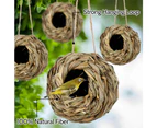 Qttie Bird Nest Breeding Box Grass Weave Canary Finch Budgie House-Water drop