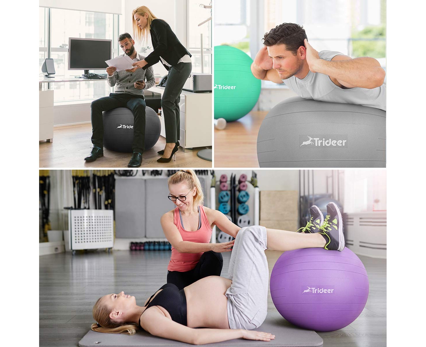 trideer extra thick yoga ball exercise ball