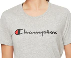 Champion Women's Script Tee / T-Shirt / Tshirt - Oxford Heather