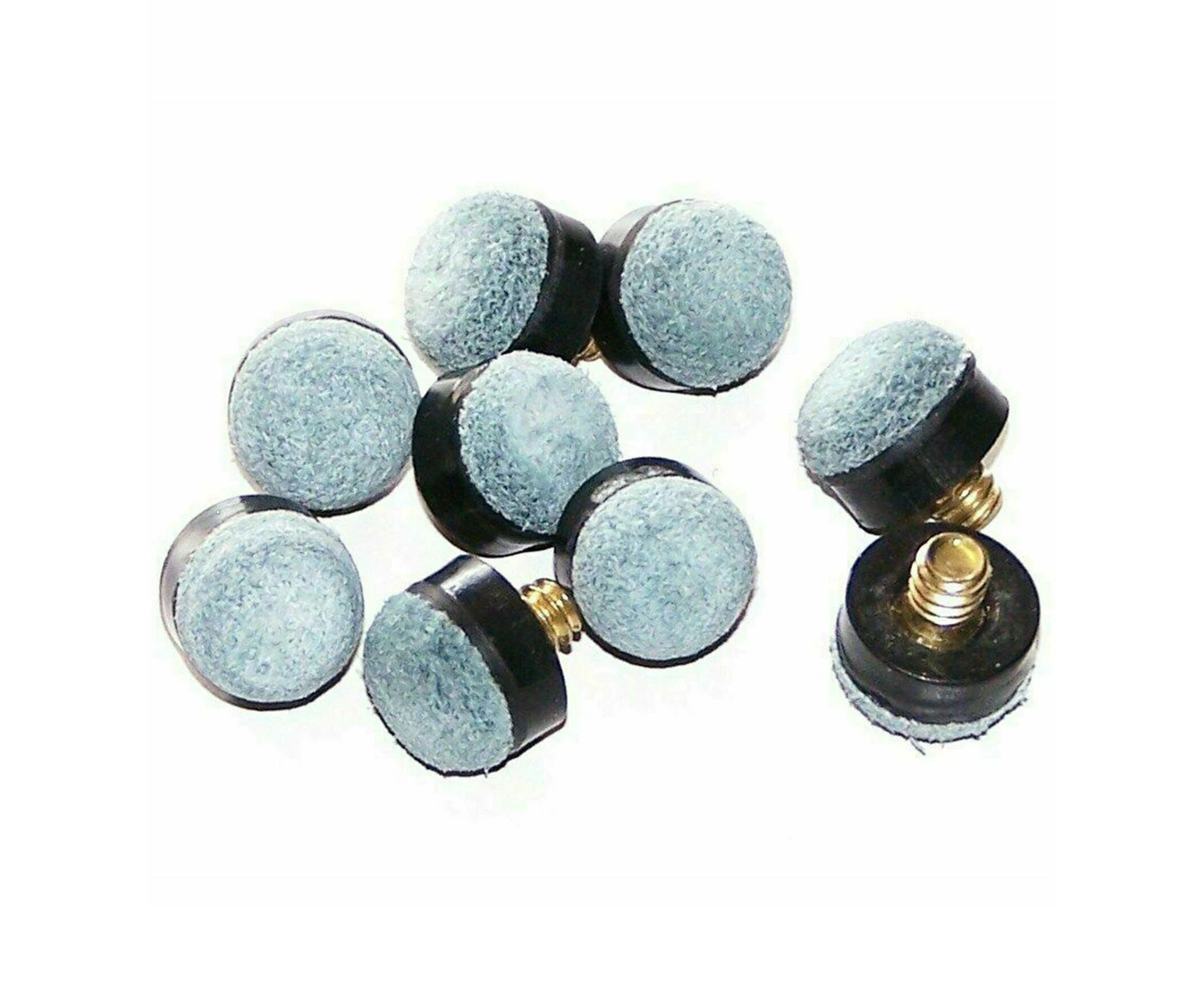 10Pcs Commercial Quality Soft Pool Snooker Billiards Cue Tips Screw On 10mm Grey