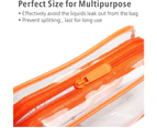 Clear Toiletry Bag, 3 Pack Toiletry Bag Quart Size Bag, Travel Makeup Cosmetic Bag for Women Men, Carry on Airport Airline Compliant Bag - Black, White, Orange