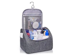 1 pcs Hanging Toiletry Bag Travel Cosmetic Organizer Shower Bathroom Bag for Men Women Water-resistant - Gray