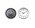 Wall Clock Quartz Round Square Wall Clock Silent Non-Ticking Battery Operated - Silver