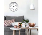 Wall Clock Quartz Round Square Wall Clock Silent Non-Ticking Battery Operated - Silver