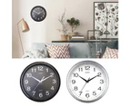 Wall Clock Quartz Round Square Wall Clock Silent Non-Ticking Battery Operated - Silver