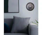 Wall Clock Quartz Round Square Wall Clock Silent Non-Ticking Battery Operated - Silver