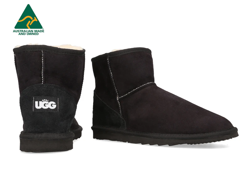 Opal Ugg Unisex Mini Sheepskin Boots - Black/White