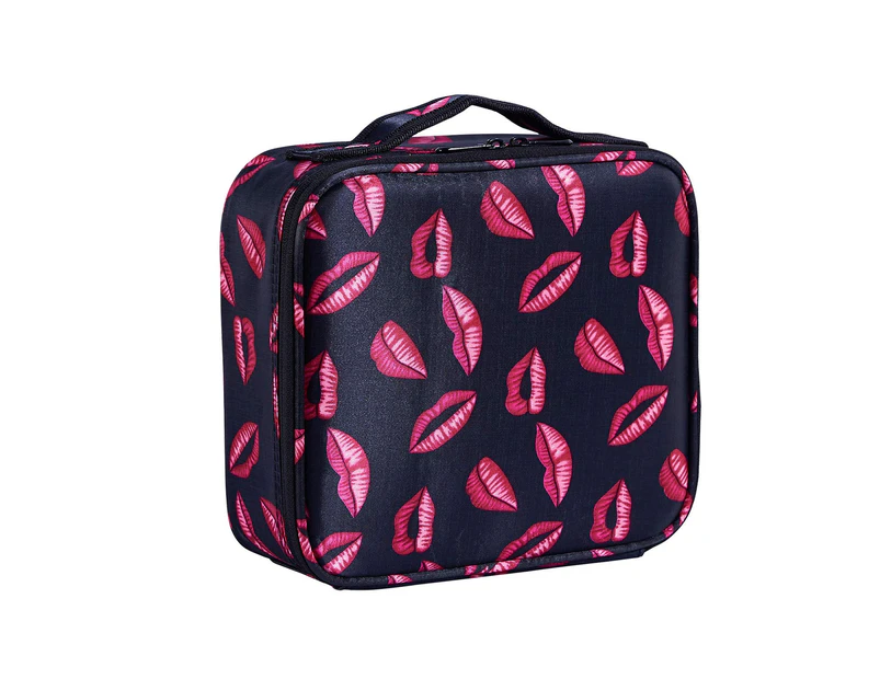 Makeup Bag ,Cosmetic Bags Travel Makeup Train Case Travel Portable Handbag Storage Bag Large Organizer Toiletry Bag Multifunction - Red