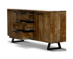 Begonia Buffet Sideboard Table 170cm 2 Door 3 Drawer Mango Wood Unique Furniture