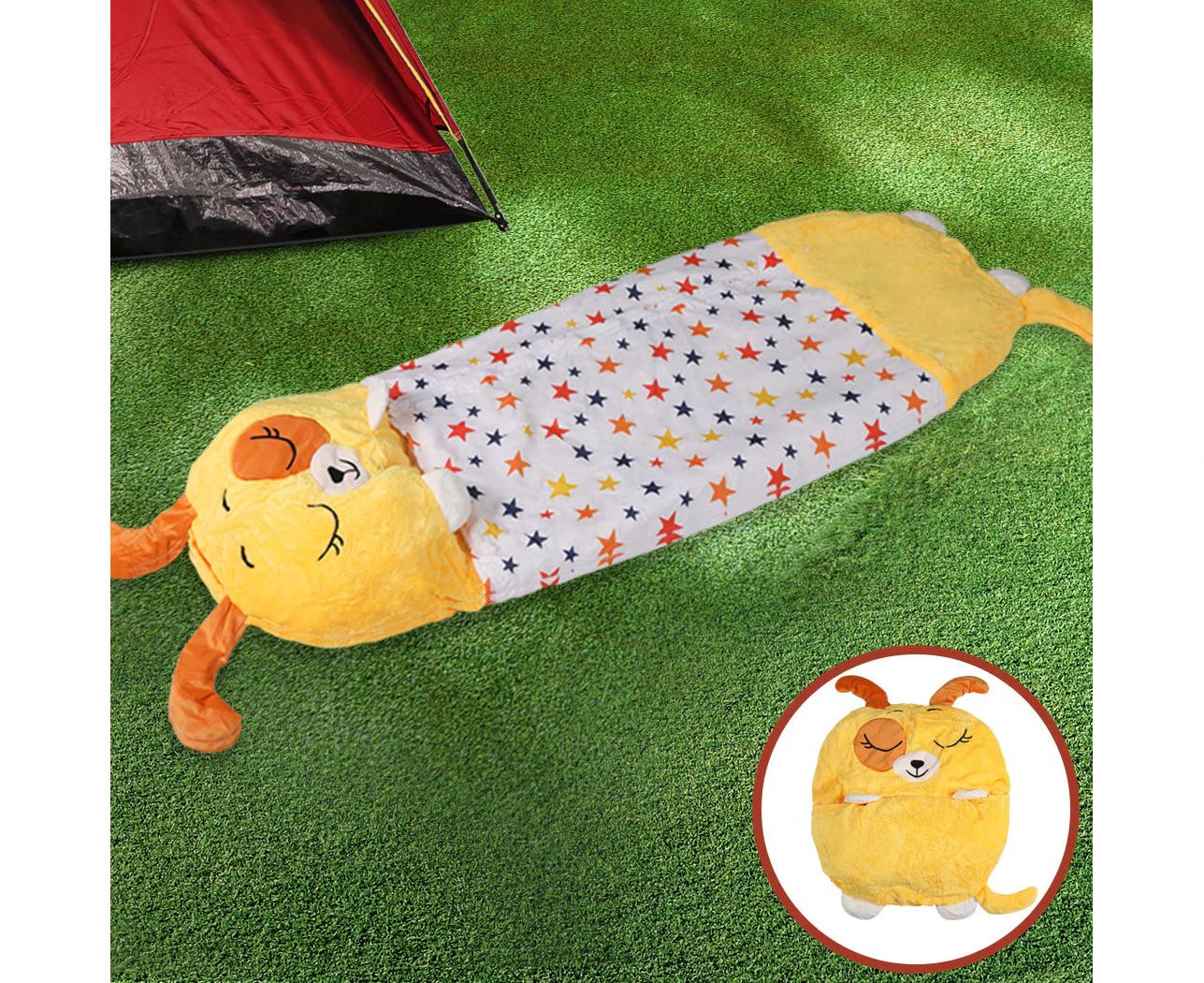 Mountview Sleeping Bag Child Pillow Stuffed Toy Kids Bags Gift Toy Dog 180cm L