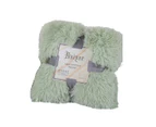 160Cm X 130Cm Soft Fluffy Shaggy Warm Blanket Bedspread Throw - Light Green