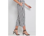 Katies Stripe Crop Pants - Womens - Mono Stripe